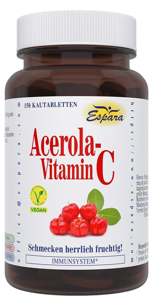Espara Acerola, vitamín C, žvýkací tablety, 150 kusů Obrázek produktu 