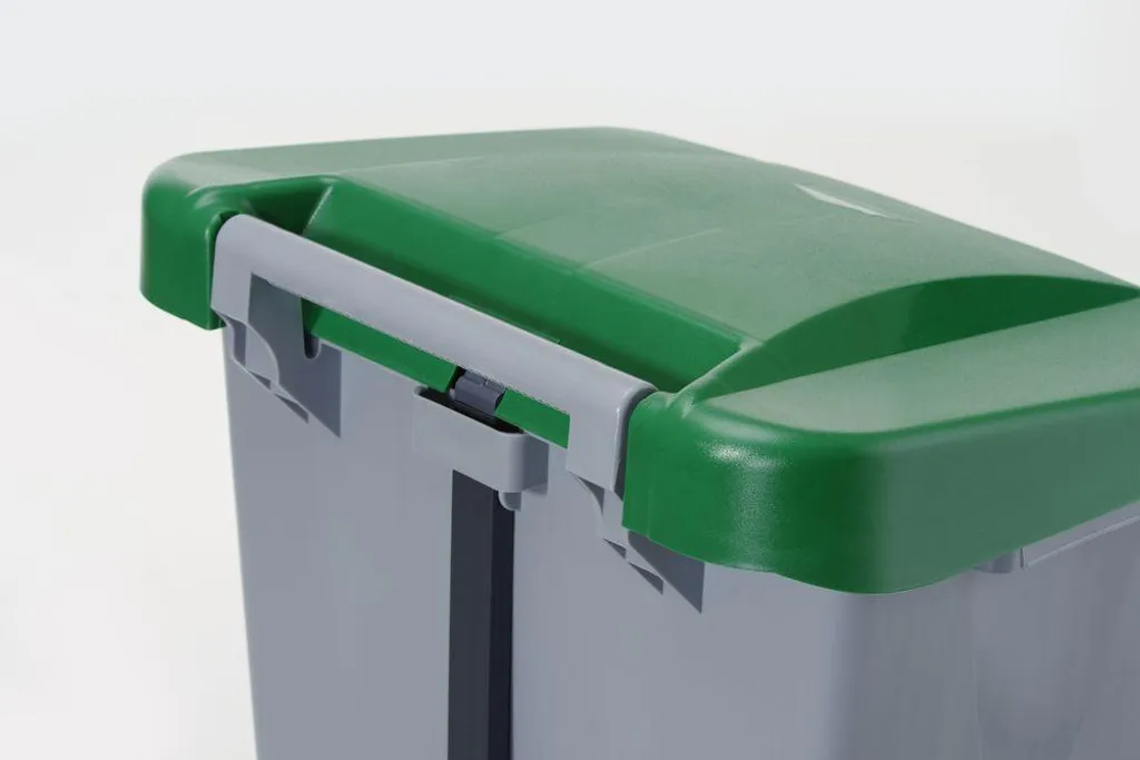 Conteneur à déchets anti-odeurs 120 L Hendi gris clair à deux roues - 3