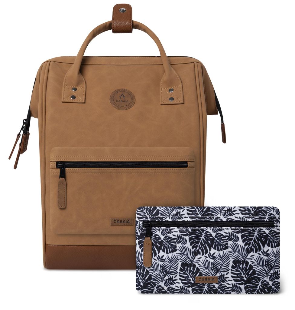 CABAIA Freizeitrucksack Rucksack mit Laptopfach Adventurer Vegan Nubuck Backpack 18L Moscow hellbraun