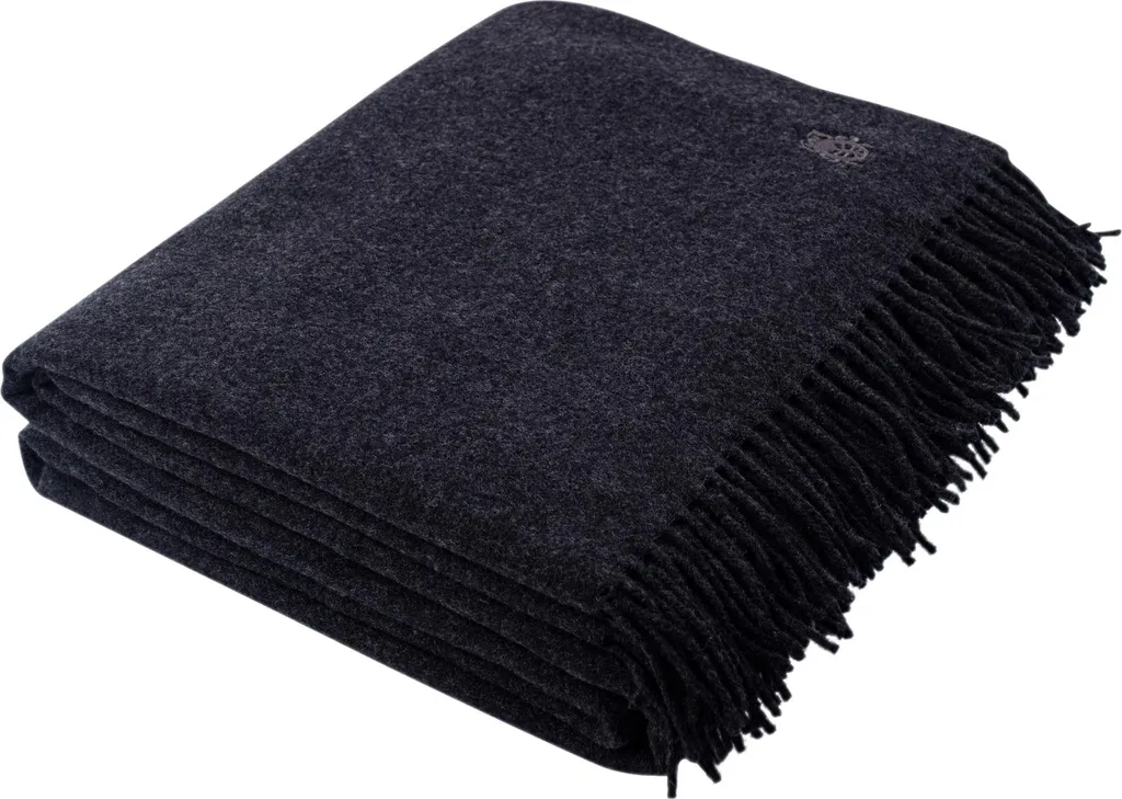 Plaid en laine vierge anti-froid Zoeppritz 140x190 charcoal durable