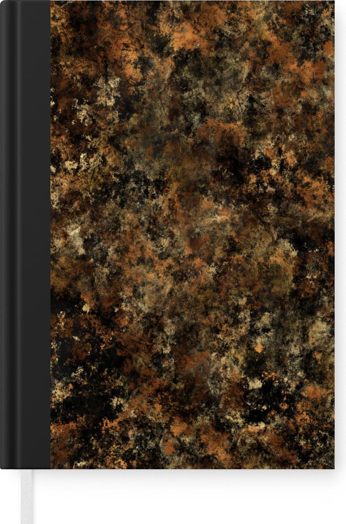 MuchoWow Notizbuch Tagebuch Haushaltsbuch Notebook A5 Rost - Schwarz - Gold - Notizblock - Notizheft - Notebook - Schreibblock - Papier