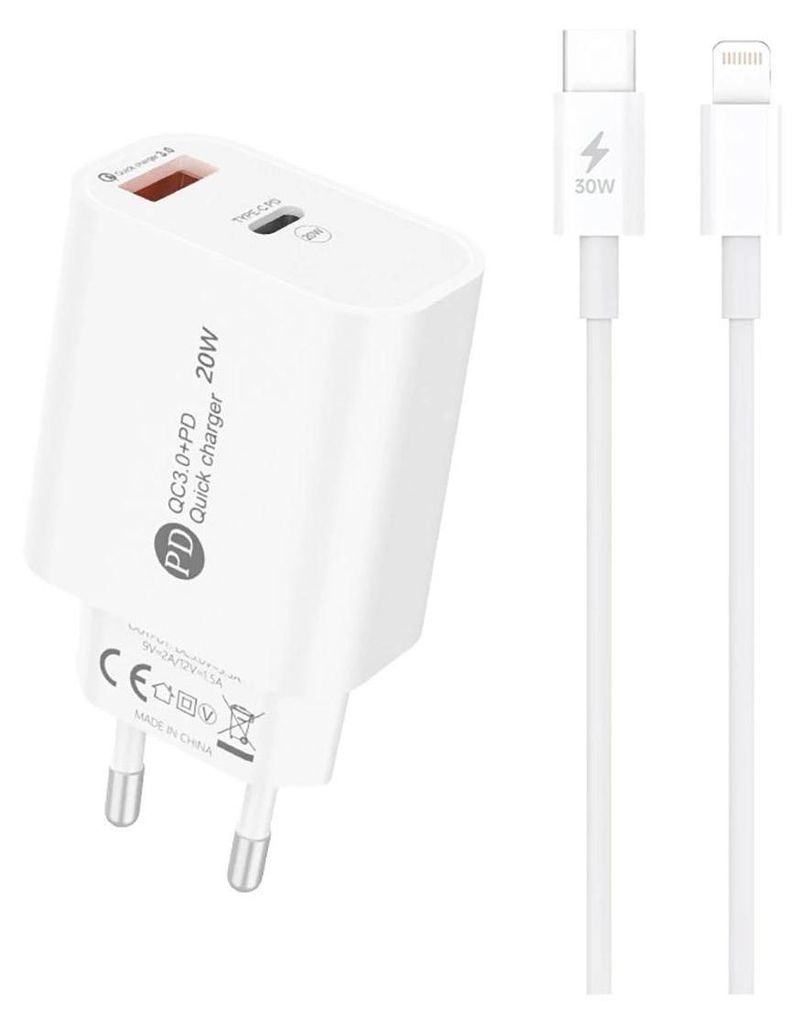 A6Maxl Ładowarka ścienna 20W Usb-A Usb-C z kablem 1M Usb-C Zdjęcie produktu 