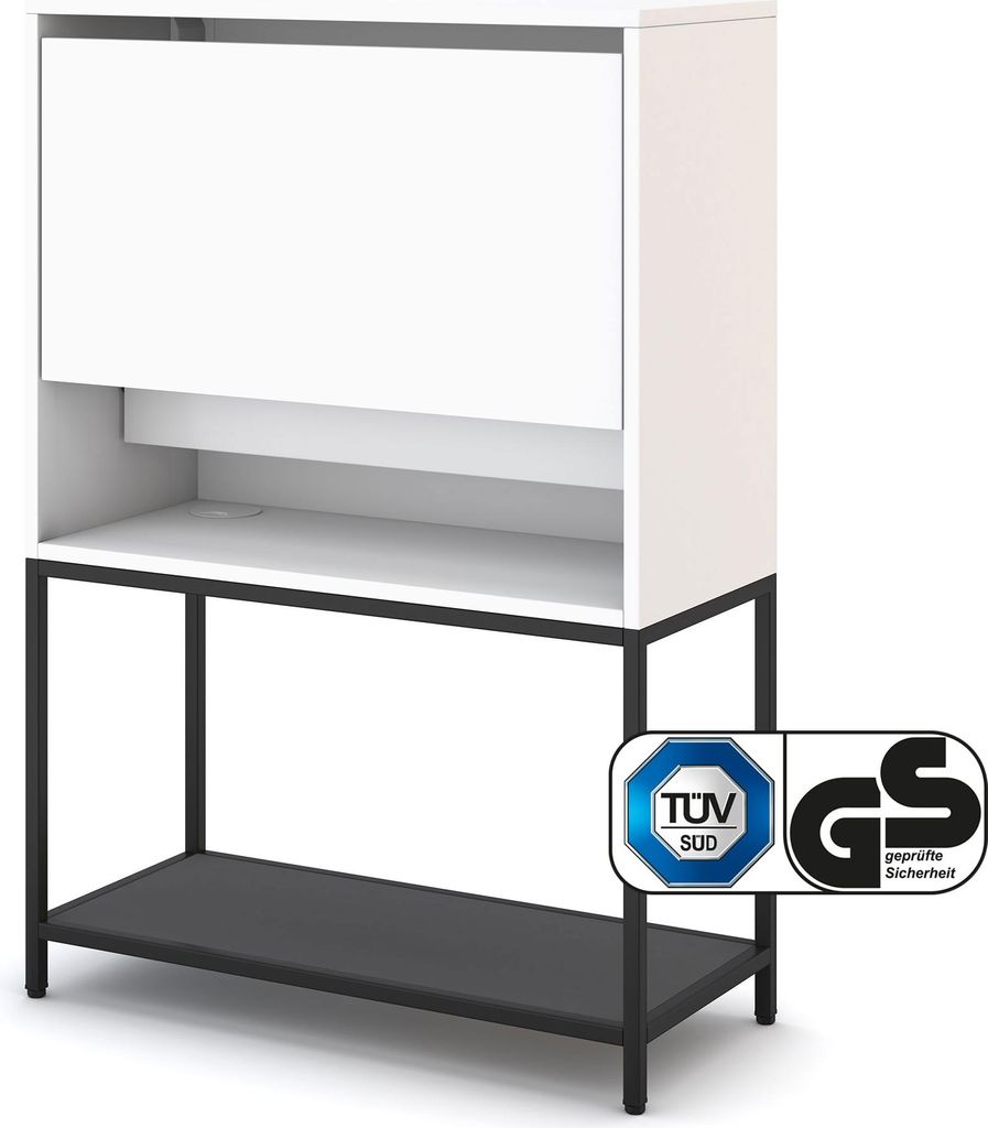 ASSMANN Sekretär Cubas Basic Weiß-Schwarz, 74x80cm,
