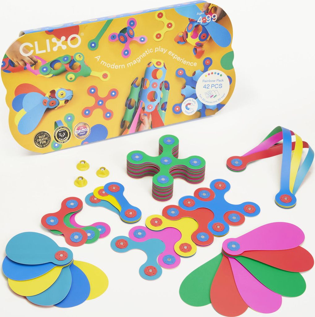 Clixo magnetisches Bauspiel - Regenbogen (42 Teile) Produktbild 