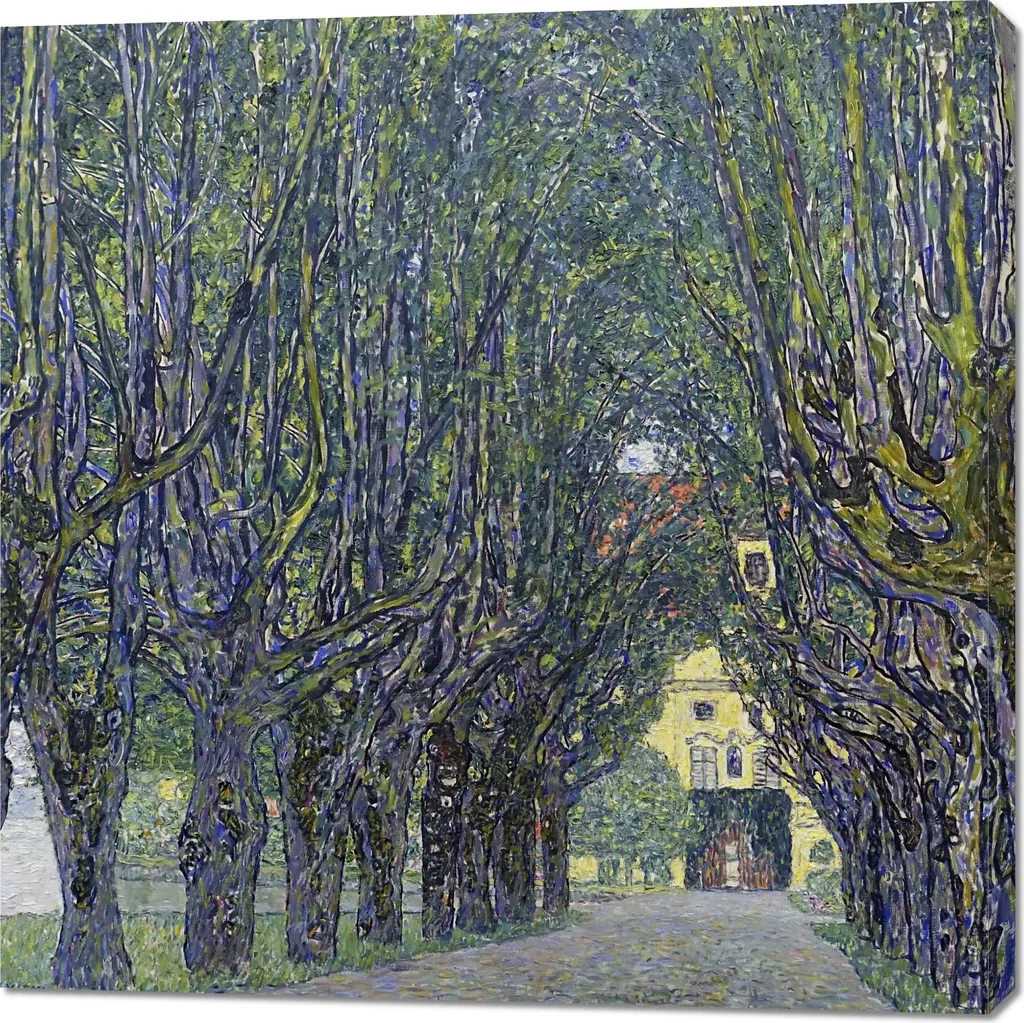 Quadro Klimt Viale Castello Kammer 100x100 cm - Tela Canvas Vintage