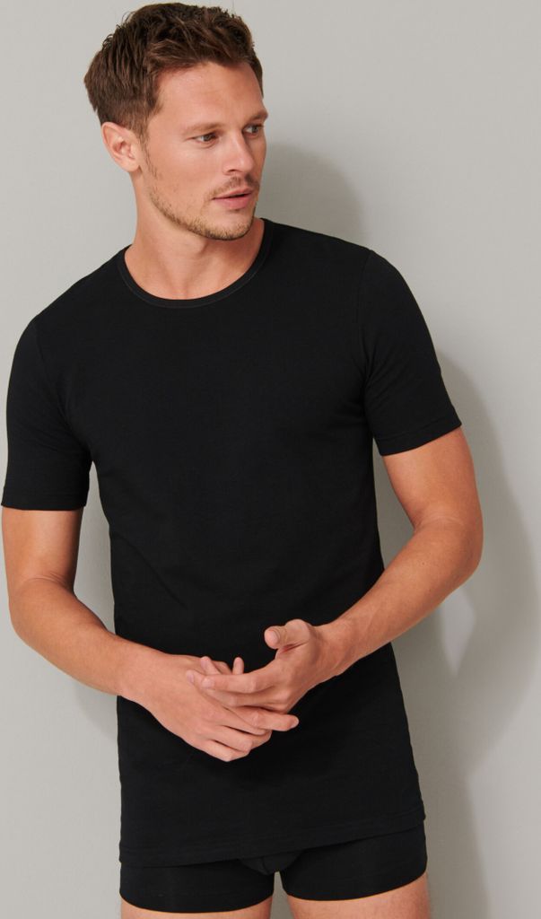 Schiesser Herren 2PACK T-shirt schwarz 5  PAK Produktbild 7