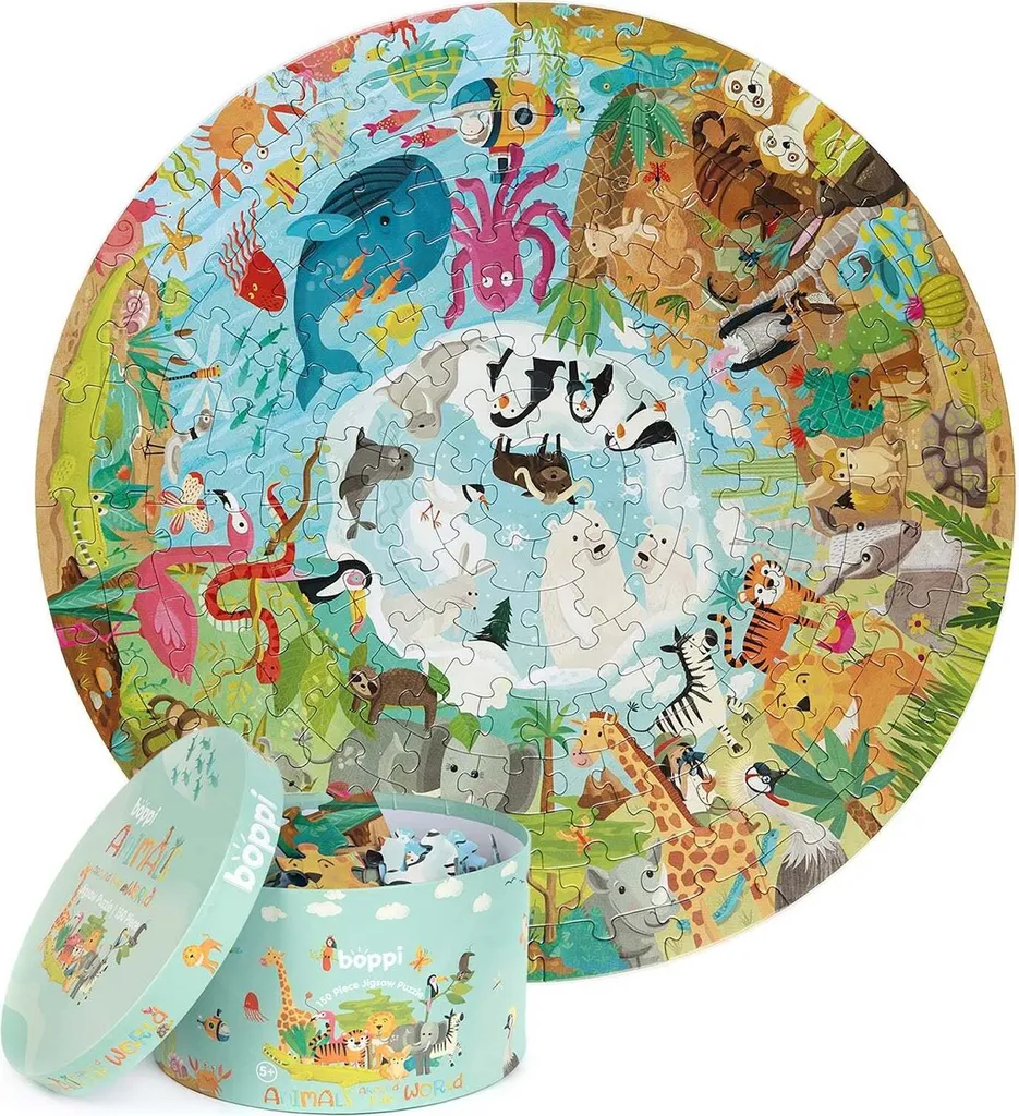 Puzzle Rond Animaux du Monde Boppi - Plus de Fun et Moins d'Écrans