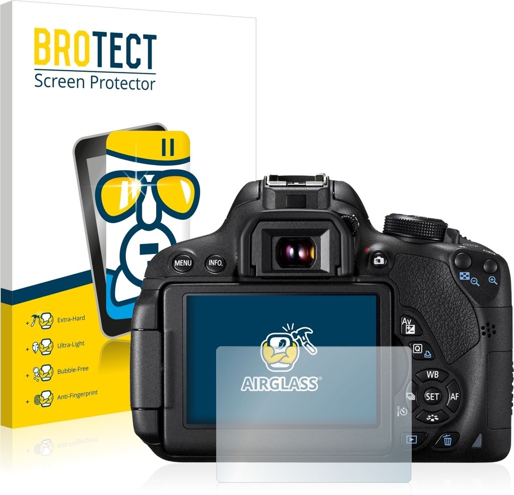 BROTECT Schutzglas für Canon EOS 700D Schutzfolie Panzer Folie Glas Display Schutz klar
