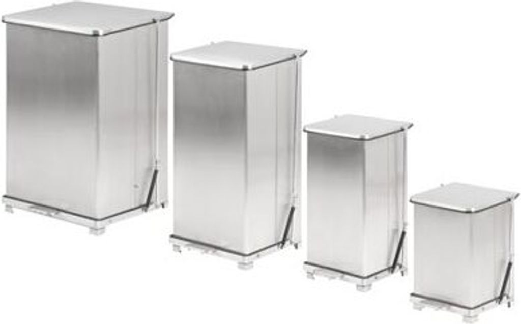 Industrieller Tritt-Mülleimer 90 Liter - Matt Edelstahl