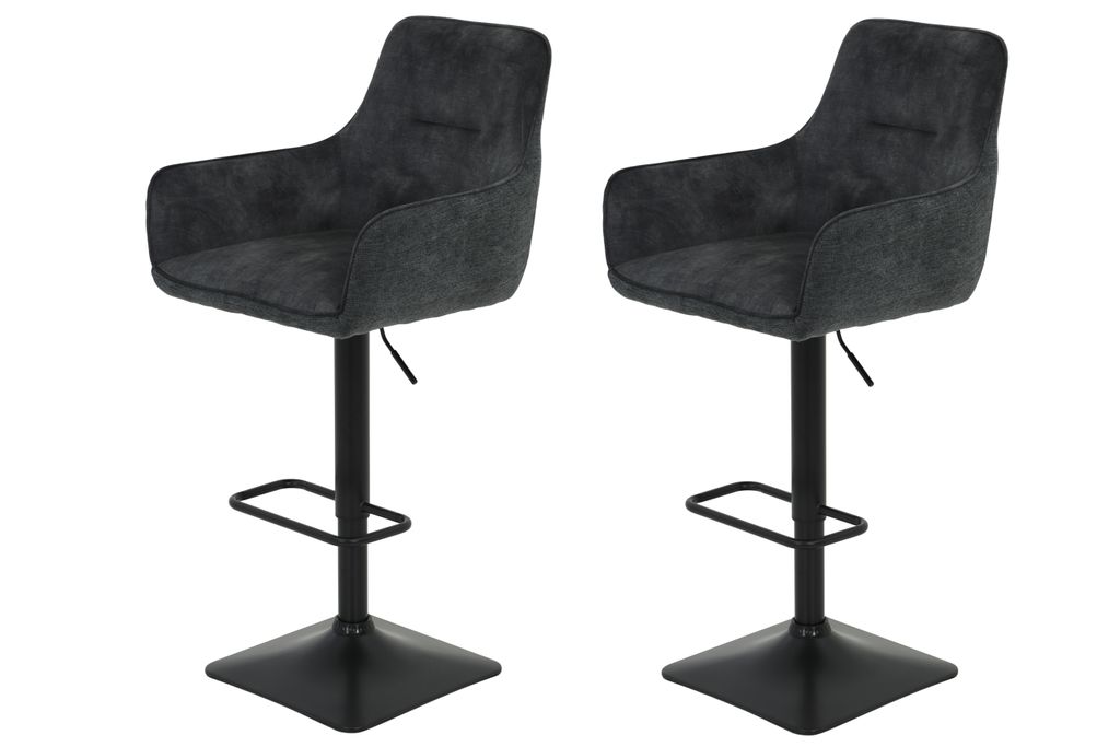 2er Set Barhoker Bistrohocker Dora - Bezug Velvet/Webstoff Produktbild 