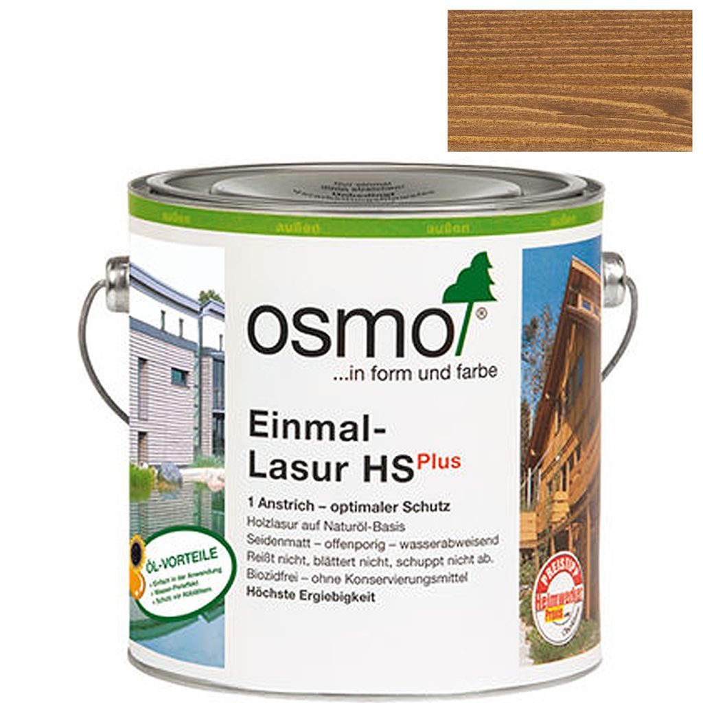 OSMO | 0,75 L | Nussbaum 1 Liter Einmal Lasur HS plus, Produktbild 