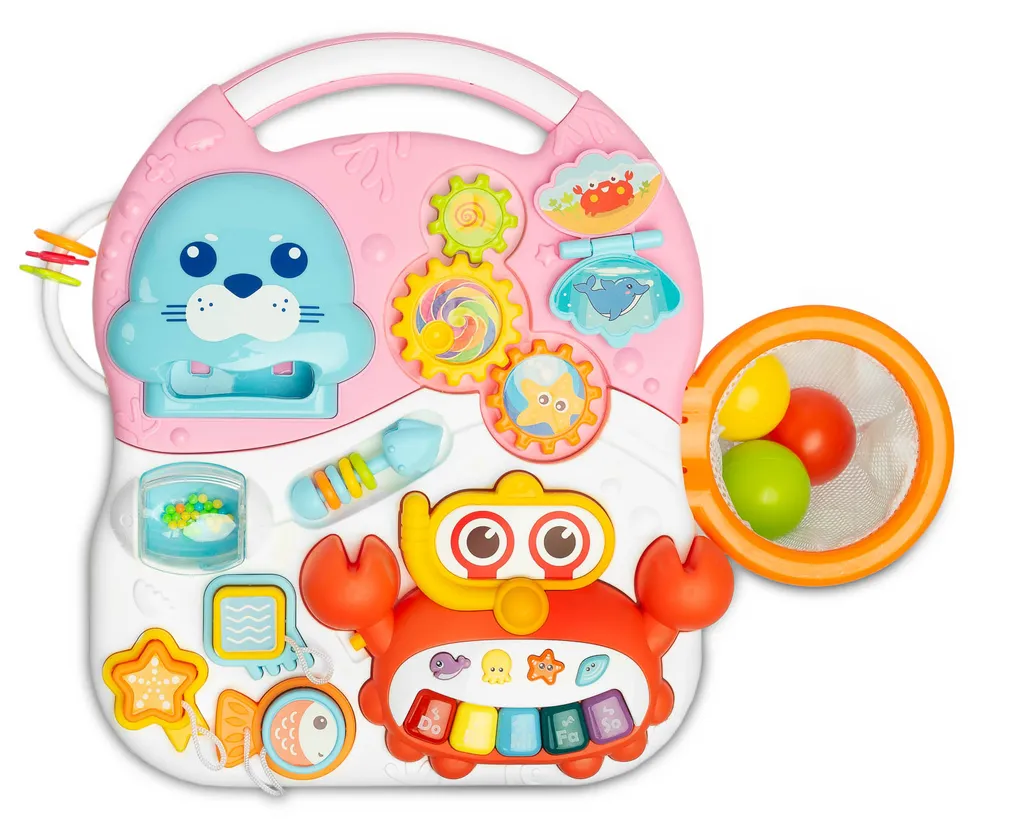 Pousseur bébé interactif TOYZ rose 2en1 table activités modulable - 7