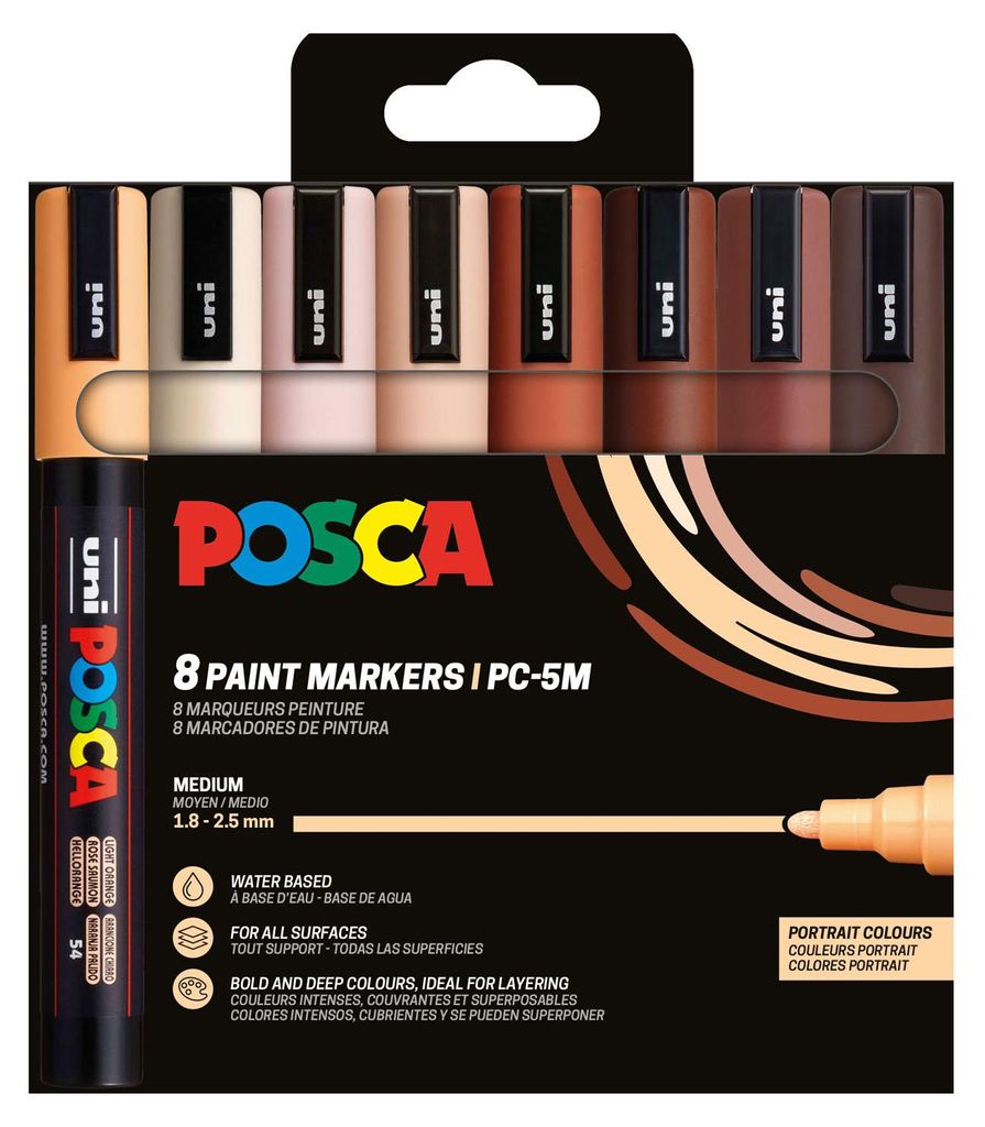 Marker UNI POSCA PC-5M 8er portrait col Produktbild 