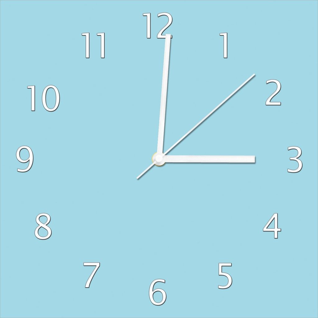 Wallario Design Wanduhr Pastellblau aus Echtglas, Größe 30 x 30 cm