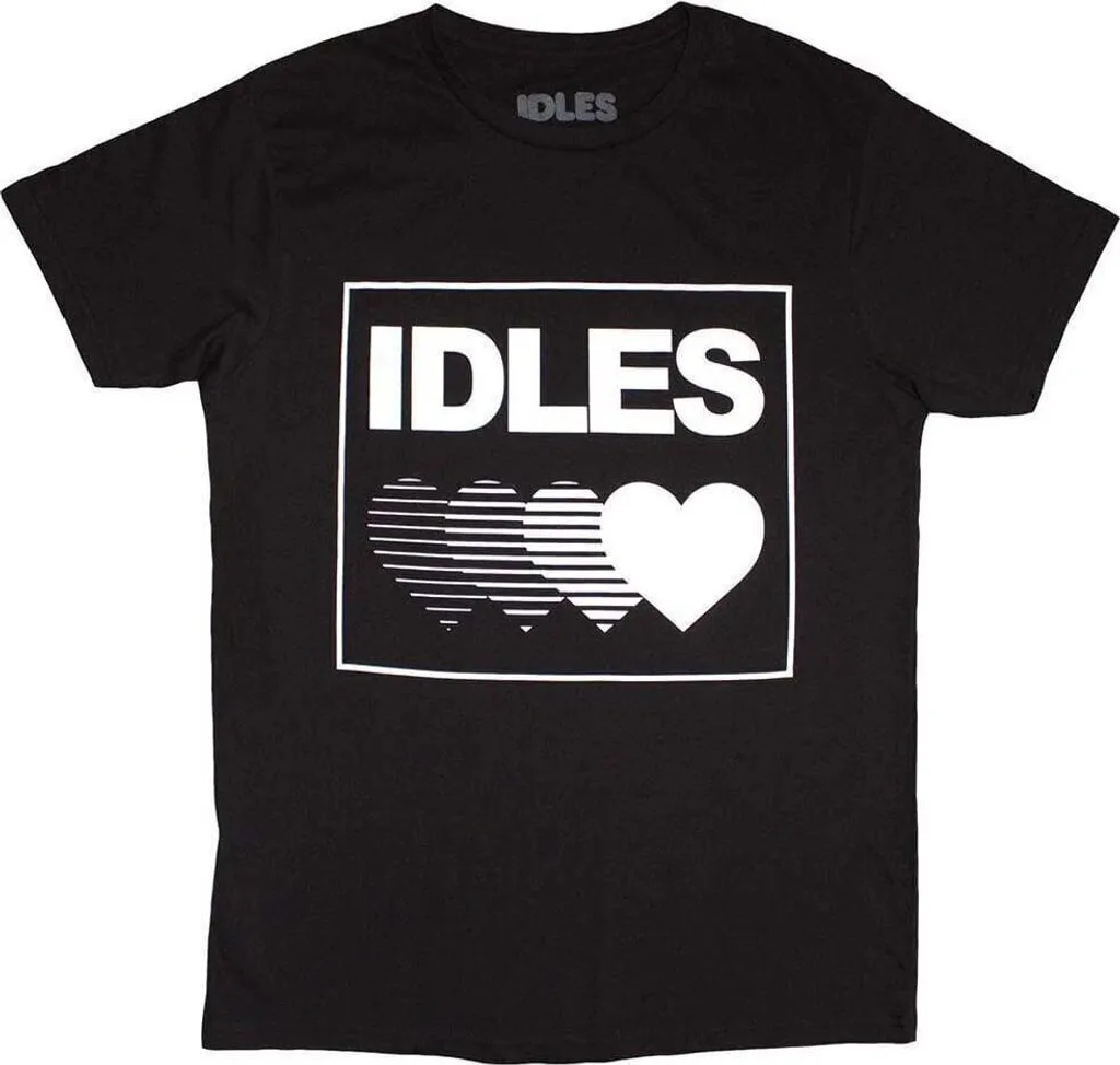 T-shirt noir Idles Gradient Heart XL en coton bio de style punk rock