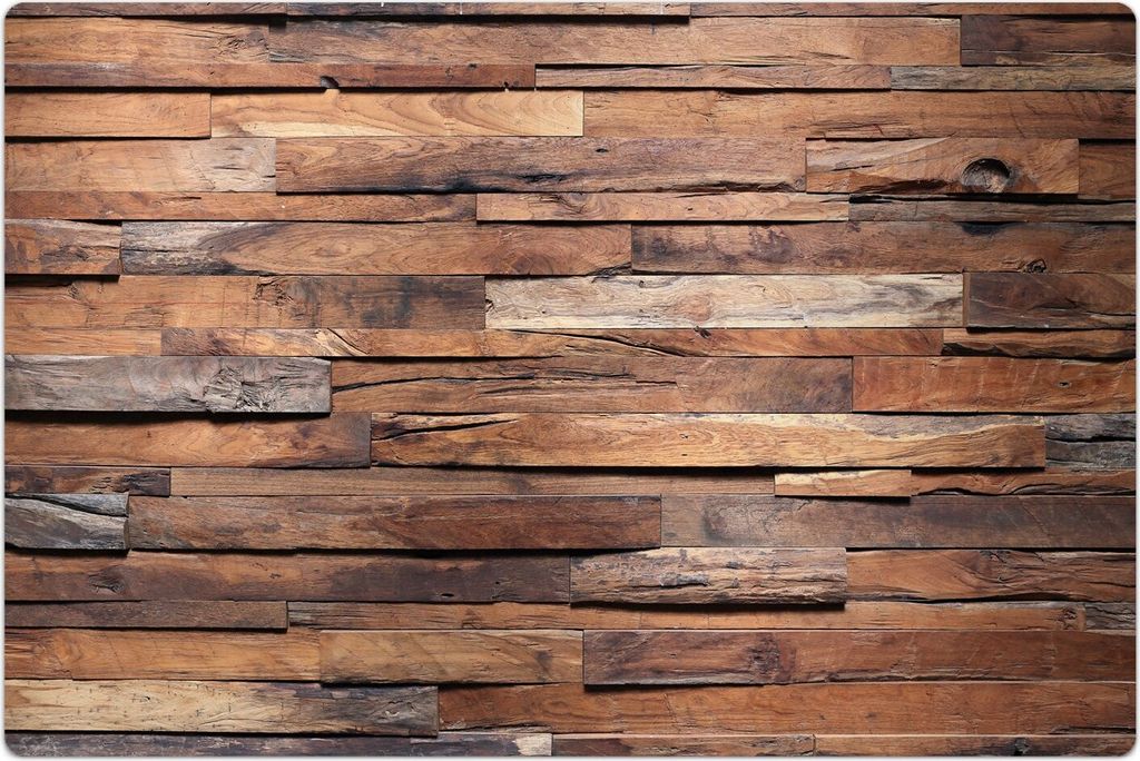 Küchenmatte 100x150 cm Vinylmatte Bodenmatte Dekoration -Dunkle Holz