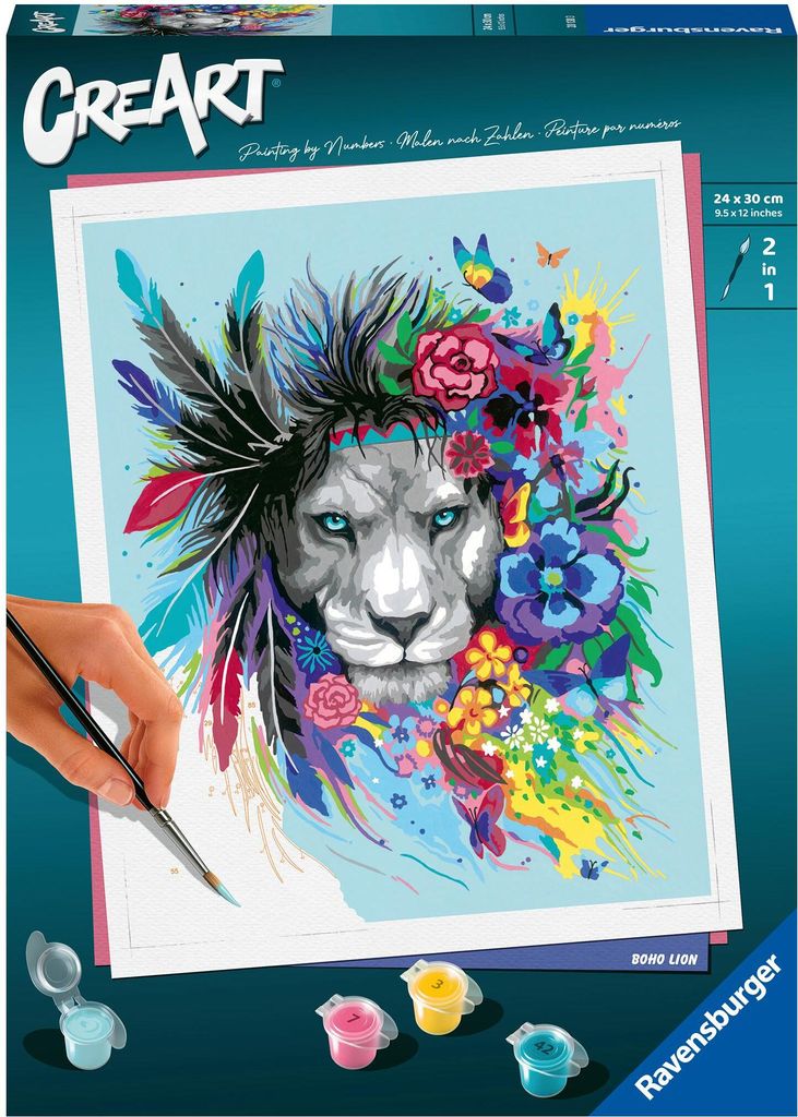 Ravensburger CreArt - Malen nach Zahlen 20130 - Boho Lion - ab 12 Jahren