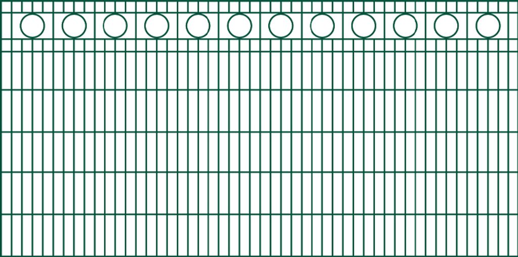 Schmuckzaun Rom - Ausführung: grün beschichtet, Höhe: 123 cm, Länge: 251 cm