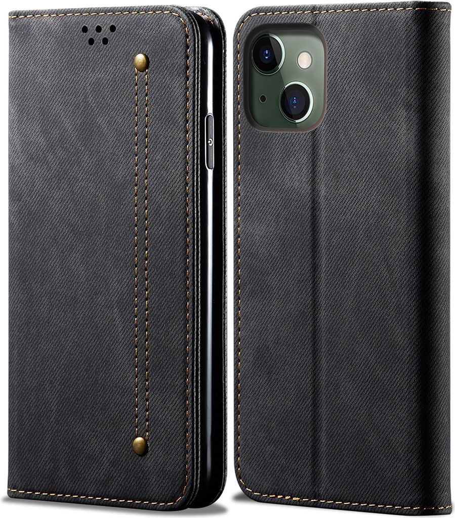 coque iPhone 13, Coque portefeuille en cuir avec fermeture Image du produit 