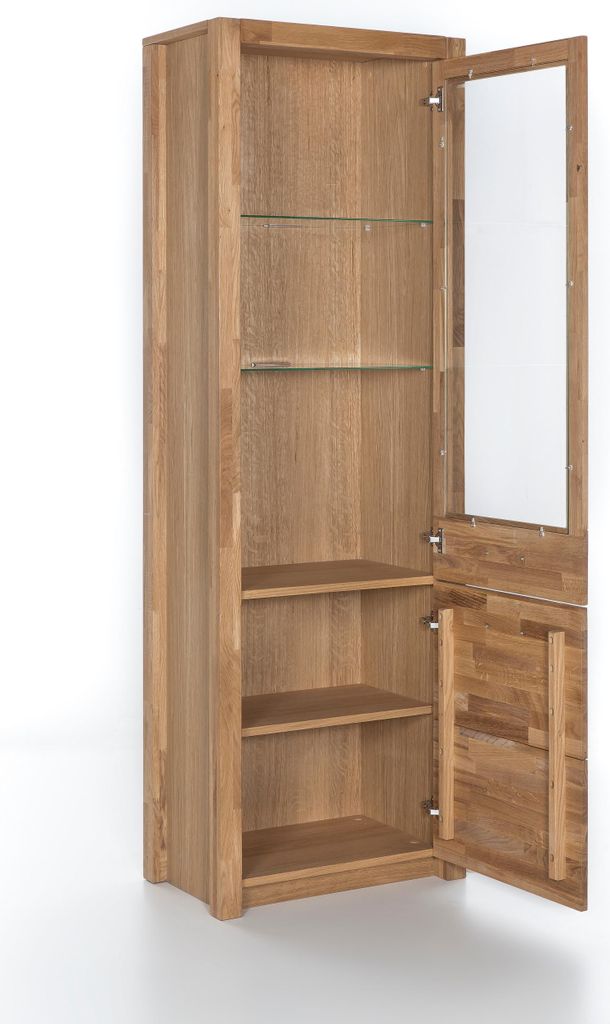 Vitrinenschrank Glasvitrine Wildeiche geölt
