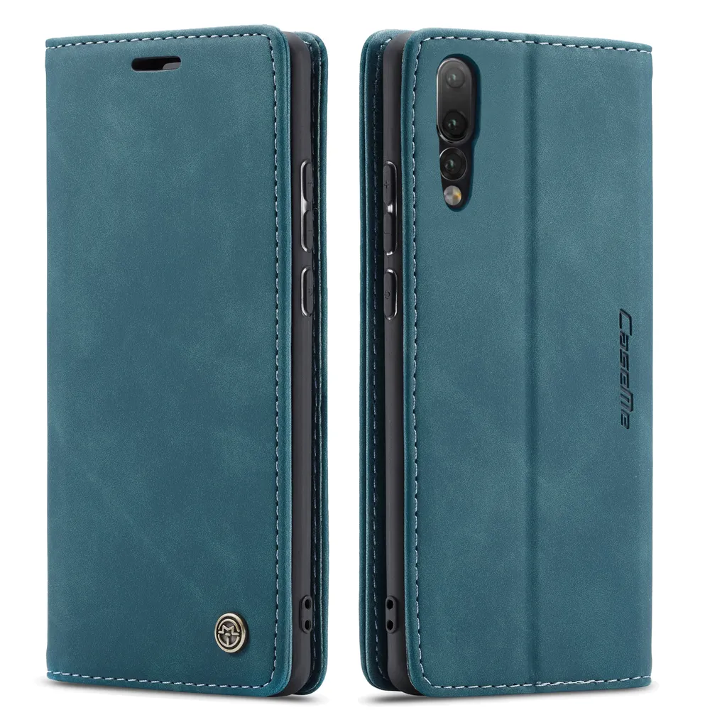 BoxTii Cover per Huawei P20, Custodia in PU Pelle Portafoglio per Huawei P20, Magnetica Cover a Libro con Slot per Schede, Rosso