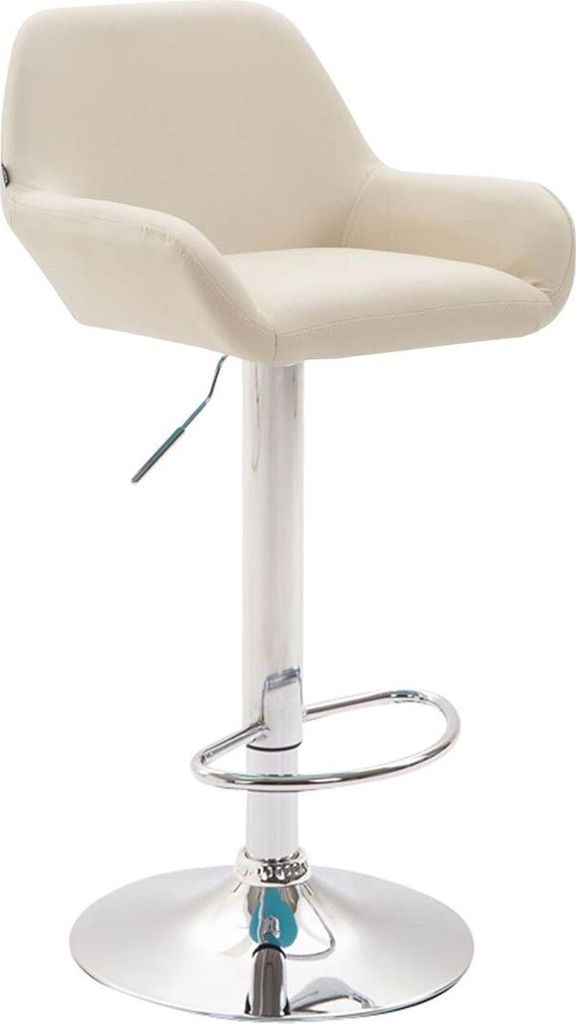 2er Set Barhocker Braga Kunstleder chrom creme