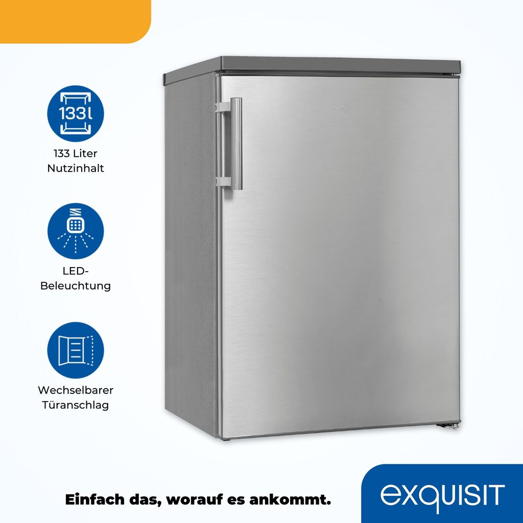 Exquisit Vollraumkühlschrank KS16-V-H-010E inoxlook | Produktbild 3