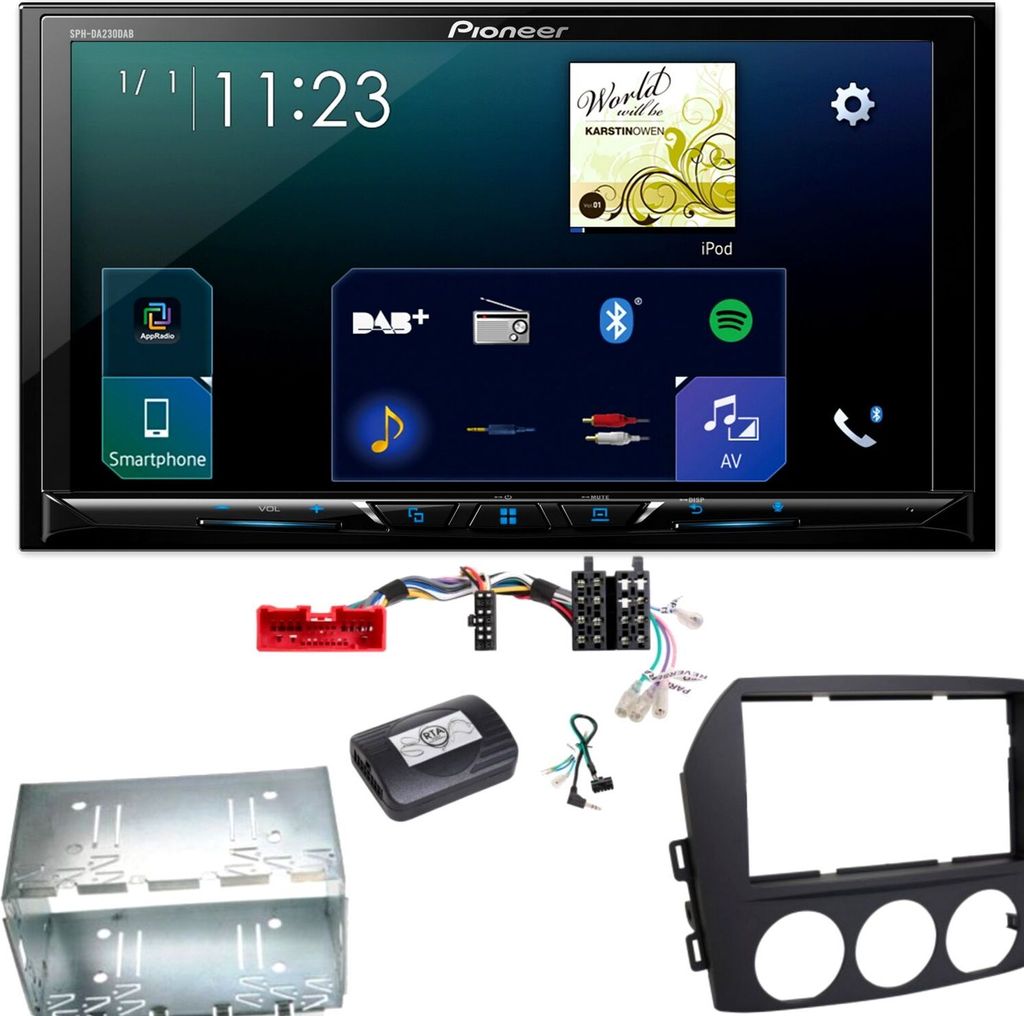 Pioneer SPH-DA230DAB CarPlay DAB+ Android Auto Einbauset Produktbild 