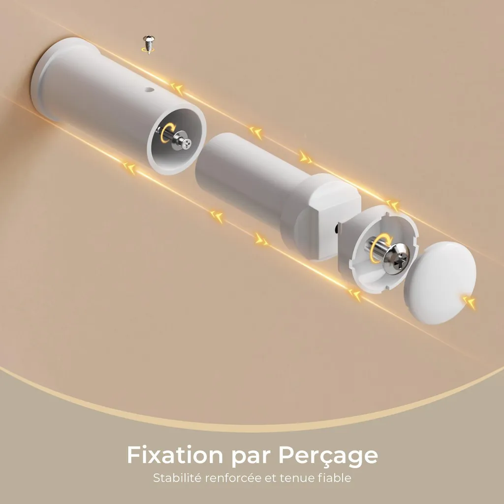 Kit Support Radiateur Réglable et Résistant à l'Humidité - 2 Pièces Blanc - 4