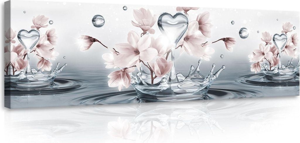 Leinwandbilder Blumen Abstrakt 145x45 cm Modern Panorama Produktbild 
