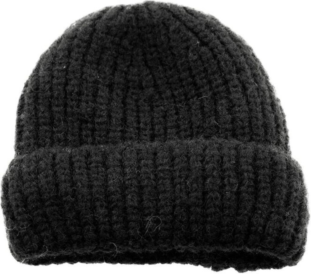 Mütze mit Strickmotiv für Erwachsene und Kinder für kalte Herbst- und Wintertage Schwarz