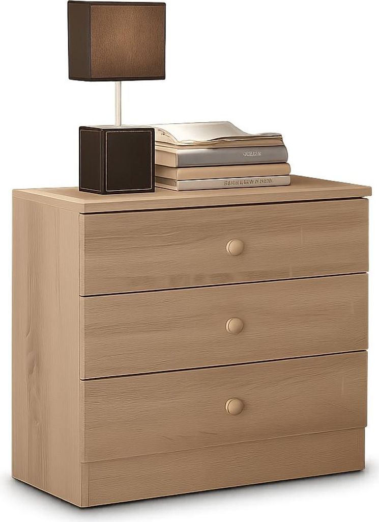Nachtkonsole Sonoma Eiche Nachtschrank mit 3 Schubladen #1918