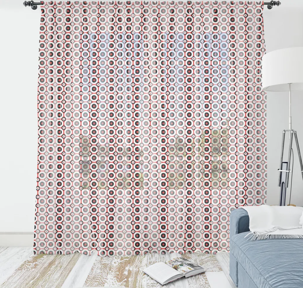 Tappezzeria Murale Design Geometrico 274cm - ABAKUHAUS Rosso/Grigio