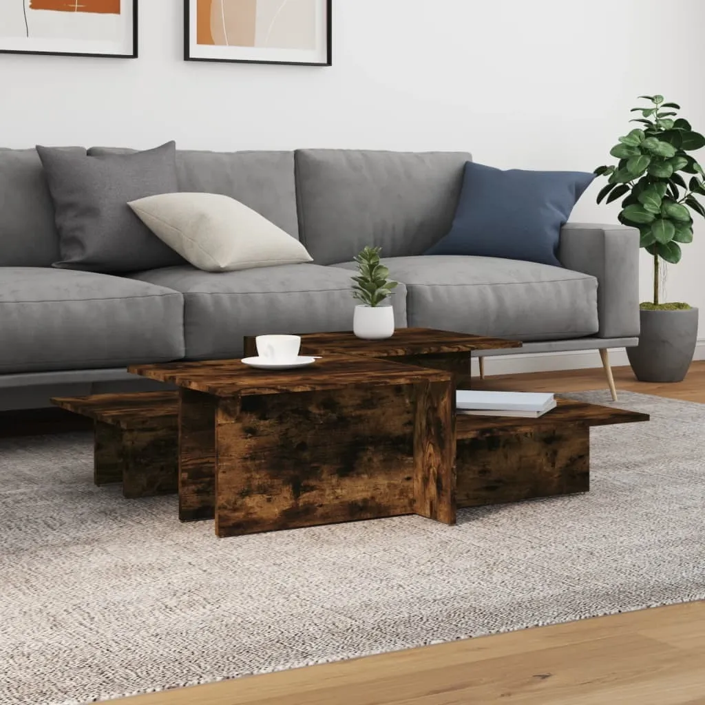 Design Nuovi tavolini 2 pz. Materiale a base di legno di quercia affumicata - Tavolini Furniture2025 CHY6172855 2pz