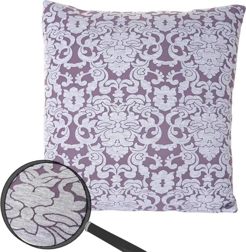 Cuscino Stile Barocco Viola 45x45 - Cuscino d'Arredo Classico Moderno