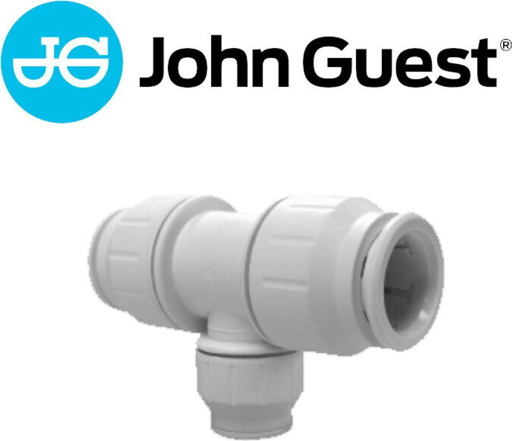 John Guest Speedfit Kunststoff-Steckfitting, T-Reduzier-Verbinder, Push-Fit Serie, PEM3022AW. für Rohr 22 x 22 x 15mm