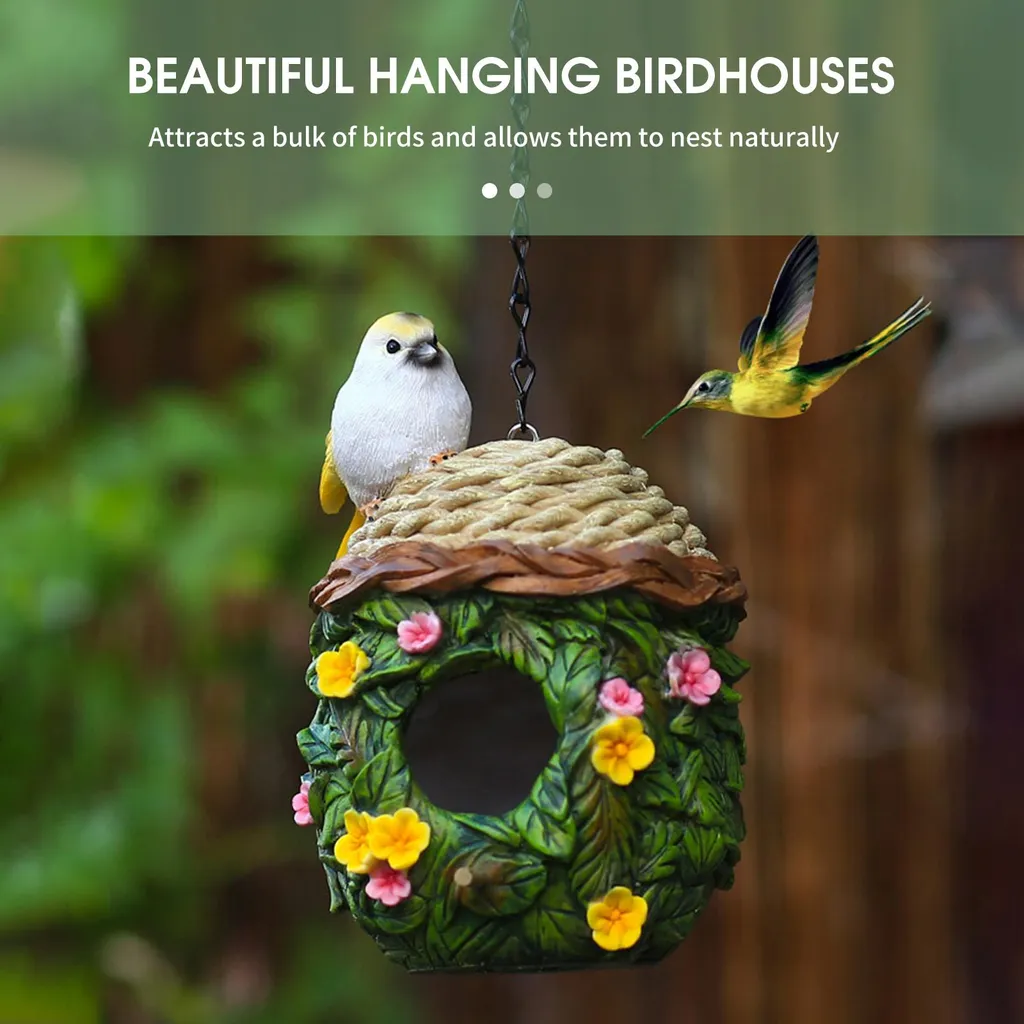 Nid extérieur pour petits oiseaux - Boîte à oiseaux suspendue décorative