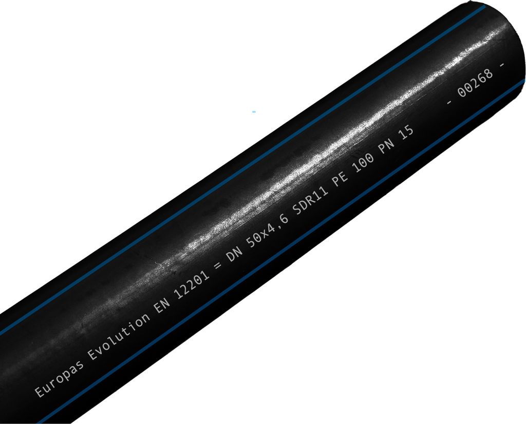 PE 100 Trinkwasserrohr PN15 PE Rohr 50mm 1 1/2" 25m DVGW : Ø50 mm x 25 m Größe: Ø50 mm x 25 m