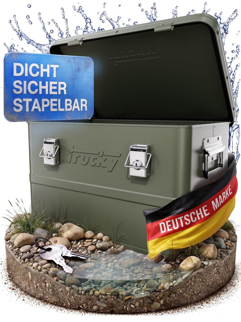 Aluminium Box mit Deckel 30L Grün Alukiste  Alu Kiste Produktbild 