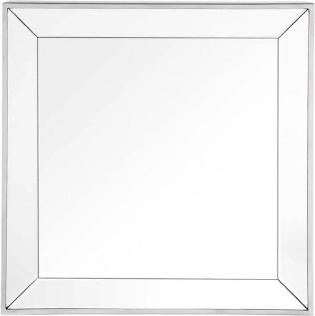 Miroir de Luxe Carré 60 cm en Acier Nickelé pour Décoration d'Hôtel