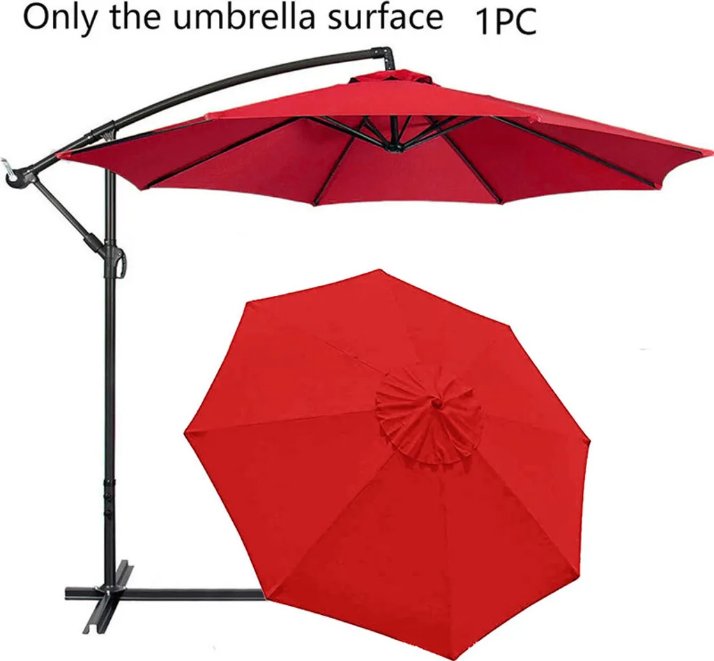 Toile pour Parasol de Jardin 3m Rouge - Idéal Rénovation 8 Baleines