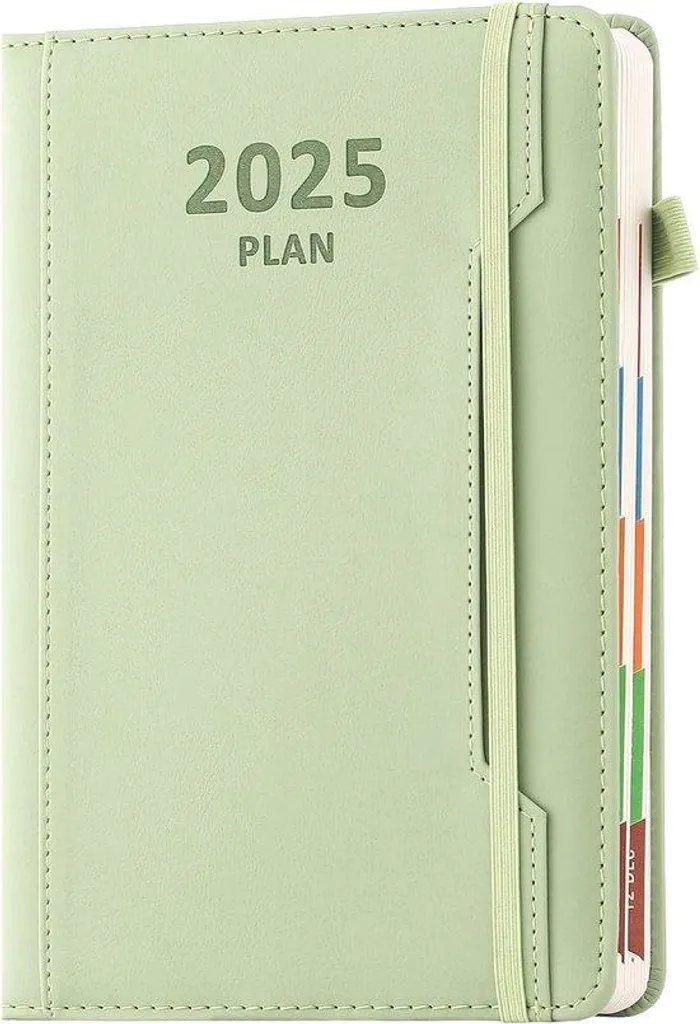 Agenda scolaire et pro 2025 A5 vert - Planificateur annuel robuste