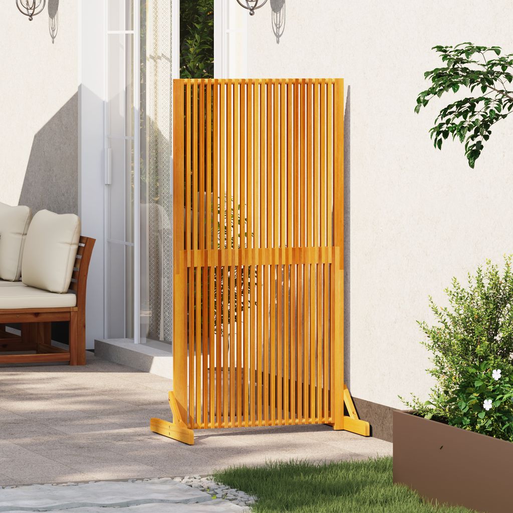 Design New Sichtschutz Braun 79.5 x 50 x 150 cm Massivholz Akazie - Paravents Möbel2025 CHY7332615 1parcel