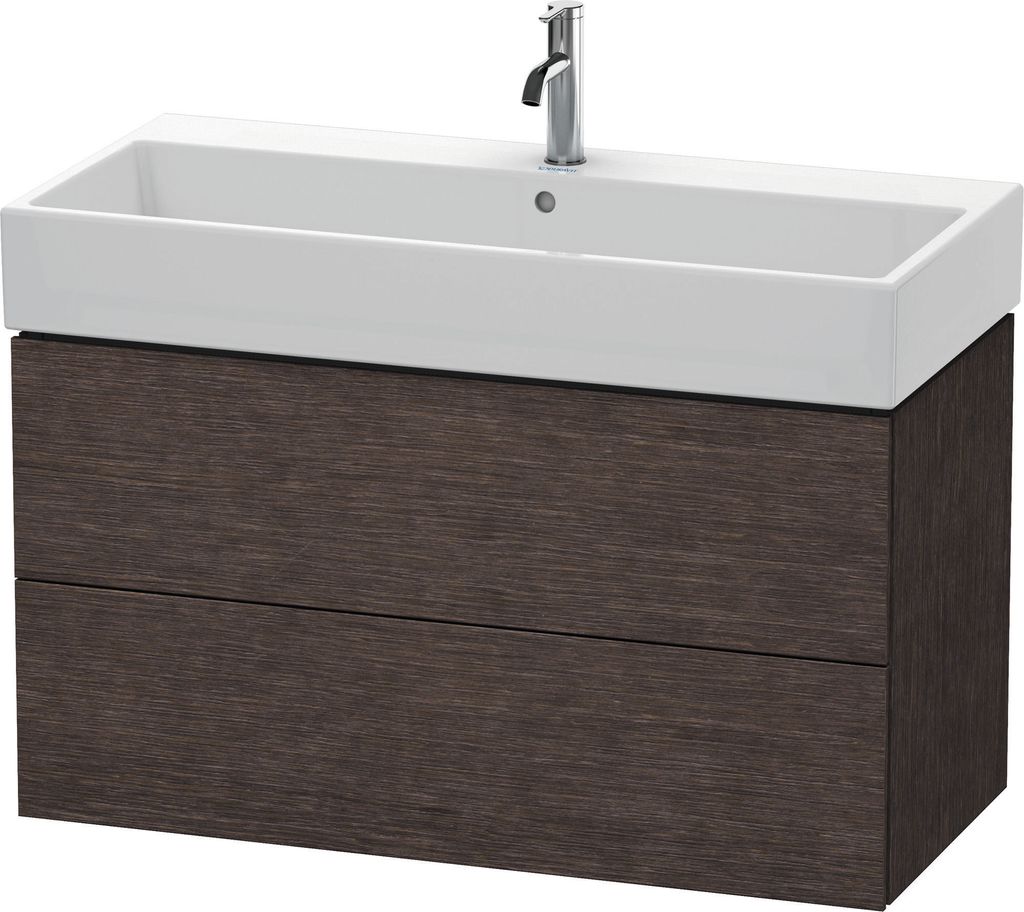 Waschtischunterbau L-CUBE 544x984x459mm eiche dunkel Produktbild 