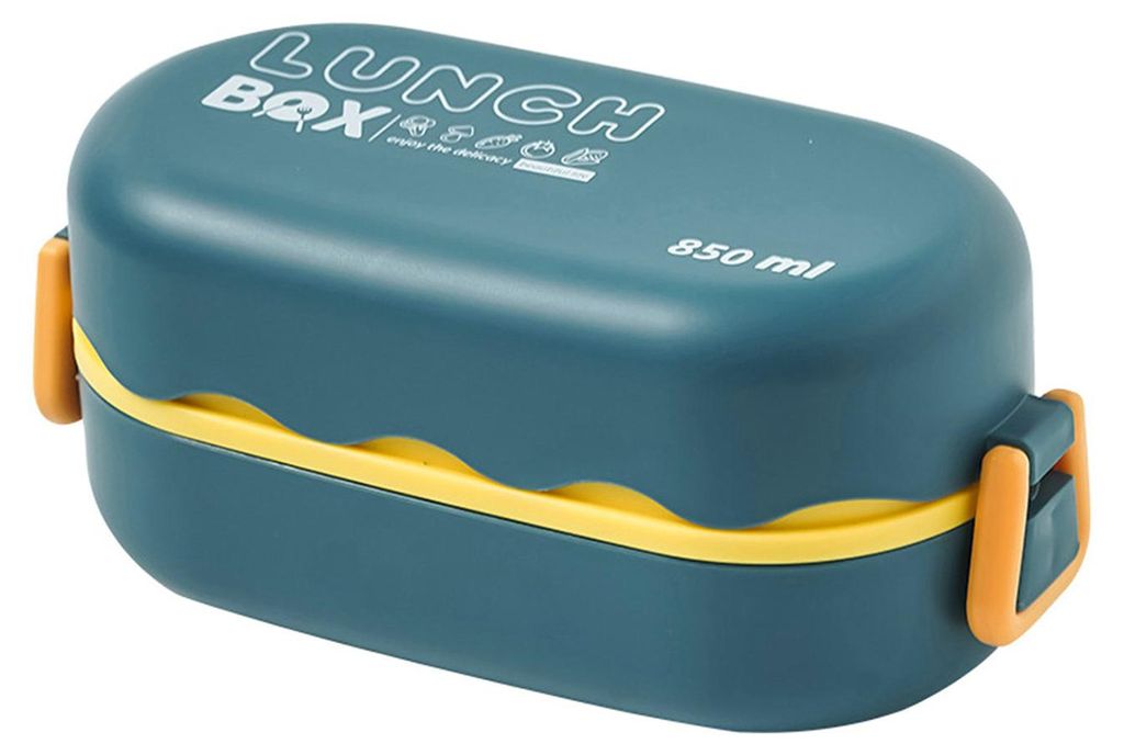850 ml Bento-Box mit doppellagigem Gitterdesign, großes Fassungsvermögen, lebensmittelechter Kunststoff, multifunktional, ideal für Büro und Ou...