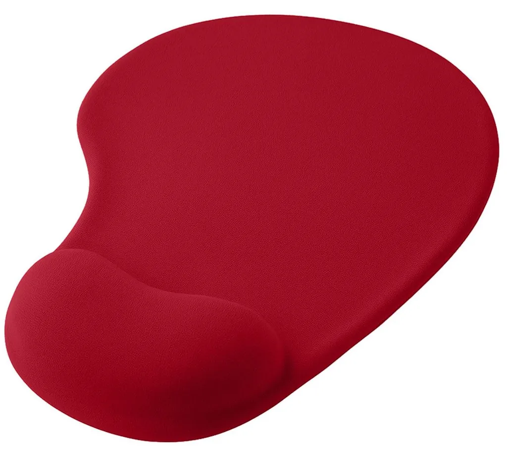 Tapis de souris avec repose-poignet en gel pour bureau rouge