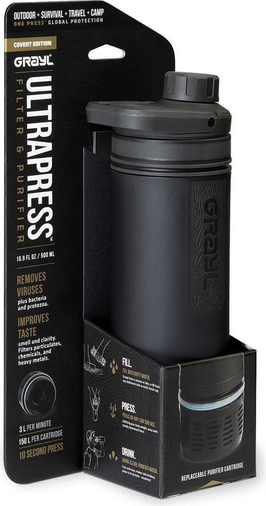 Čistící láhev GRAYL UltraPress™ Covert Black Obrázek produktu 9