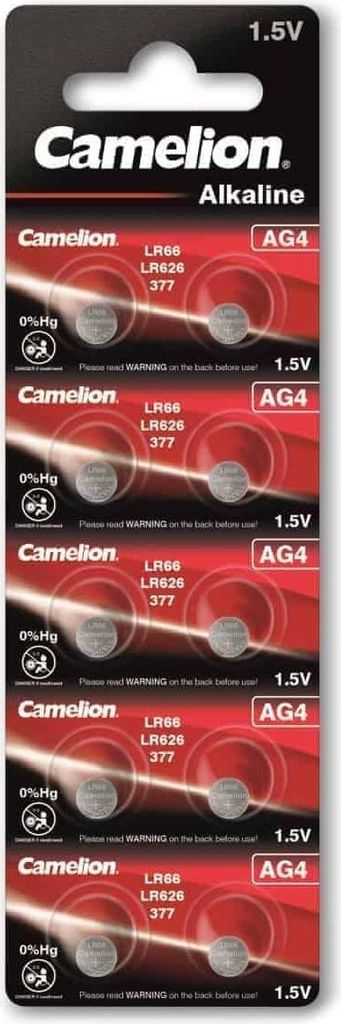 Ogniwo guzikowe CAMELION, AG4, 1,5 V, alkaliczne, Zdjęcie produktu 