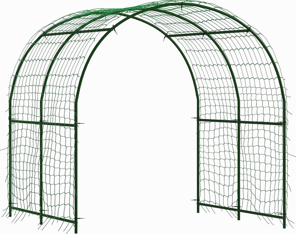 Rankgitter aus Metall zum Stecken rostfrei Rankhilfe Gebogen Gurken Spalier 210 x 250 x 216 cm Dunkelgrün
