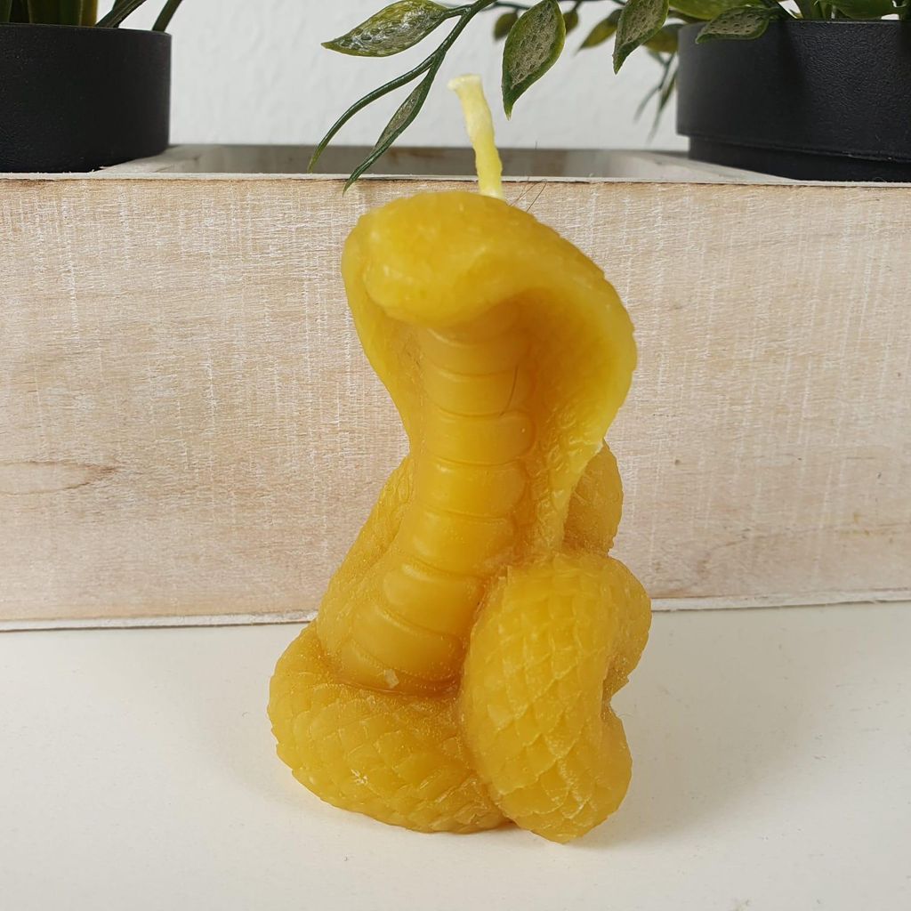 Bienenwachskerze Schlangen Kerze Kobra 7 cm